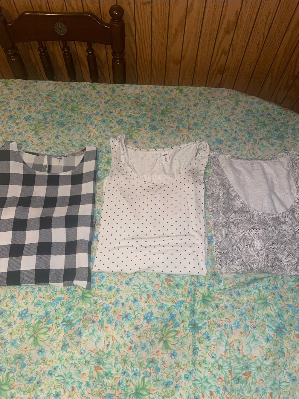 3 black & white old navy tank tops (XL)